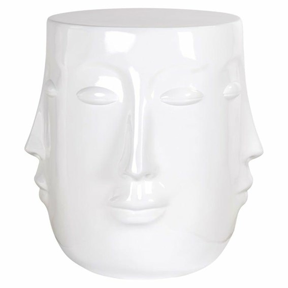 Stolik CHRISTY Fi40cm Biały