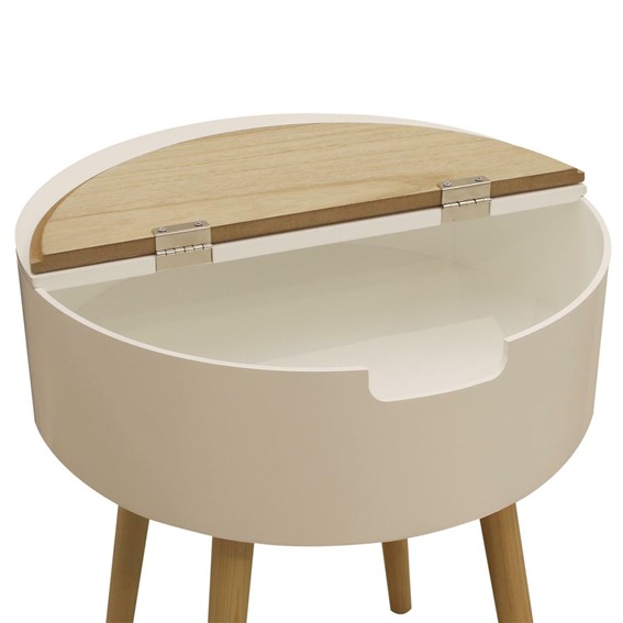 Szafka Nocna AZILAL Biały/ Naturalny