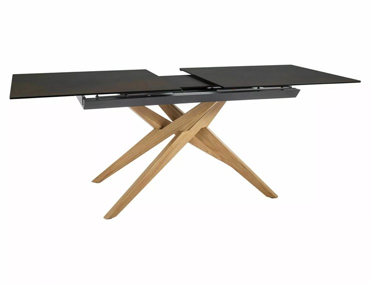 Stół Rozkładany LORETO Ceramic (180-230)x90cm Brąz Mat/Dąb