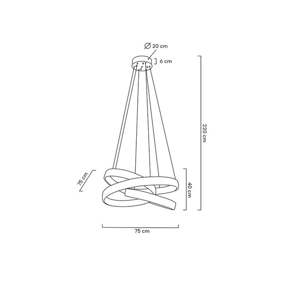 Lampa Wisząca WAVE 80 Srebrny/Transparentny