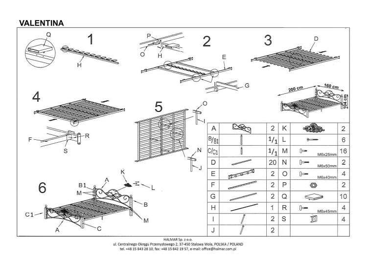 Łóżko VALENTINA 160 cm czereśnia ant./czarny