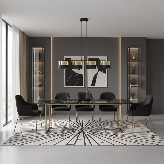 Lampa Wisząca LUX 4 Czarny/Złoty