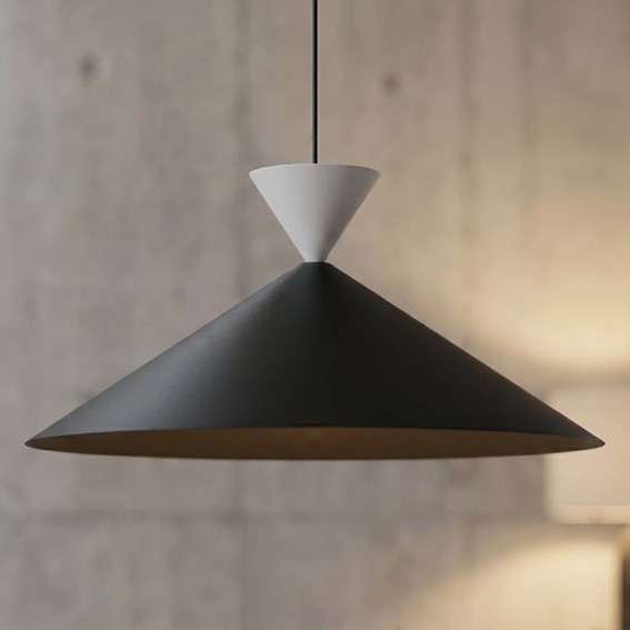 Lampa Wisząca RALF 1L Czarny/Biały