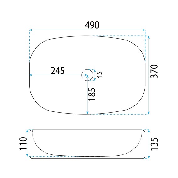 Umywalka Nablatowa FREJA Biały