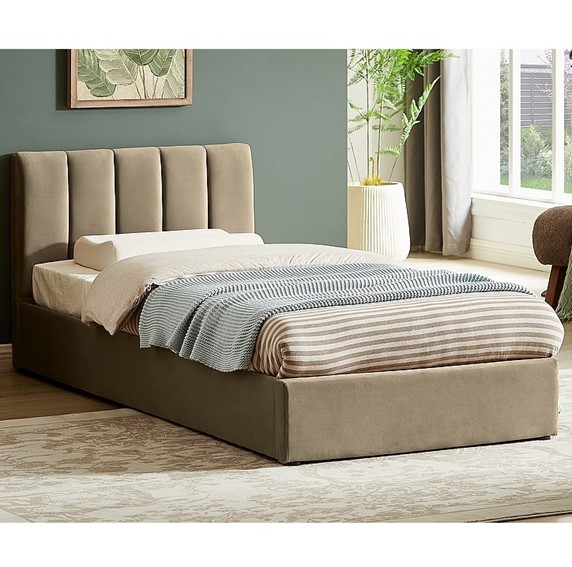 Łóżko MONTREAL Velvet 90x200 Beżowy Bluvel 28