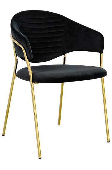 Krzesło Naomi 56x56x80 Czarny/Złoty