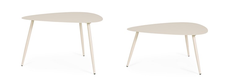 Zestaw Stolików Ogrodowych YVONNE 73,5x77,5cm Beżowy