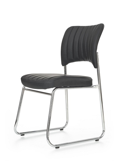 Krzesło RAPID Chrom/Czarny Ekoskóra