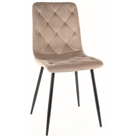 Krzesło JERRY Velvet Czarny/C. Beż Bluvel 40