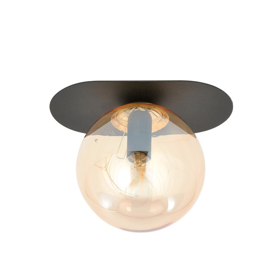Lampa Sufitowa PLAZA 1 Czarny/Miodowy