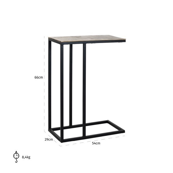 Stolik CALLOWAY Boczny Czarny/Szary