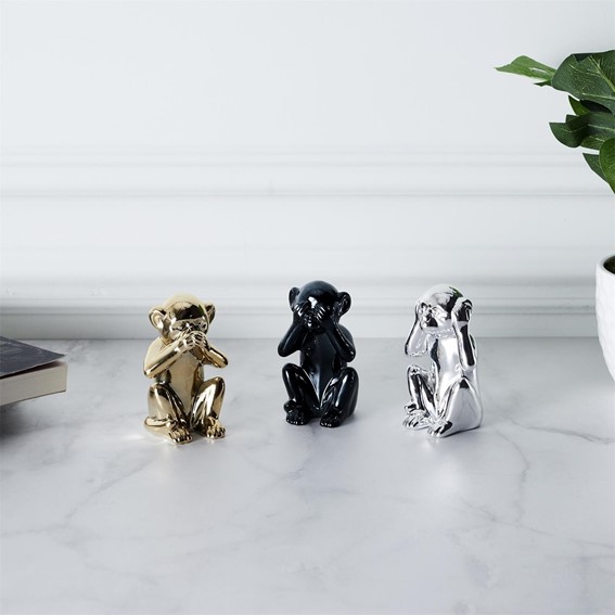 Figurka Monkey Srebrny S