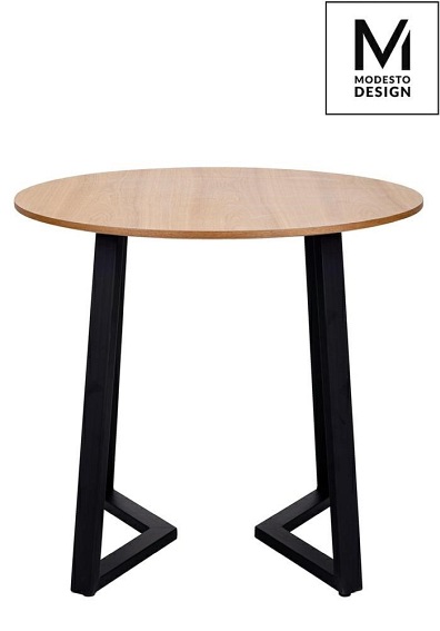Stół Okrągły MODESTO TAVOLO fi80 Dąb/Czarny