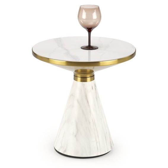 Ława TALBI fi50 Biały/Złoty