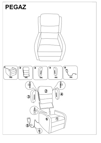 Fotel Rozkładany PEGAZ Velvet Beżowy Bluvel 28