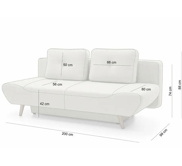 Sofa DORIAN Beż z Funkcją Spania II Grupa Tkanin