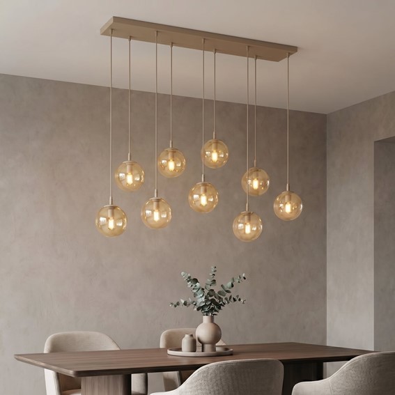Lampa Wisząca COSMO 9 Beżowy/Miodowy