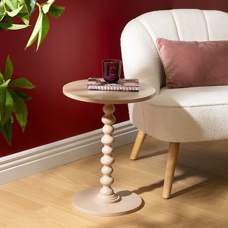 Stolik ALIX Fi38cm Beżowy