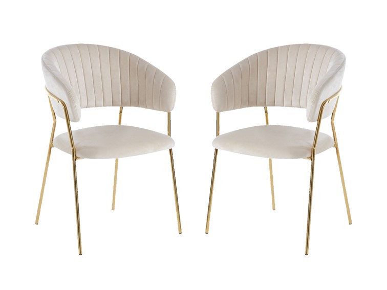 Zestaw 2x Krzesło Velvet K4-FX Beżowy