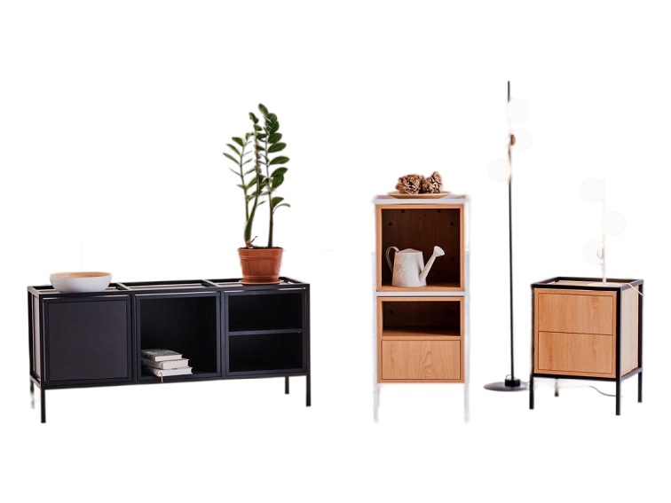 Regał Skap 1R2 Mix 45x40x102 Dąb/Czarny