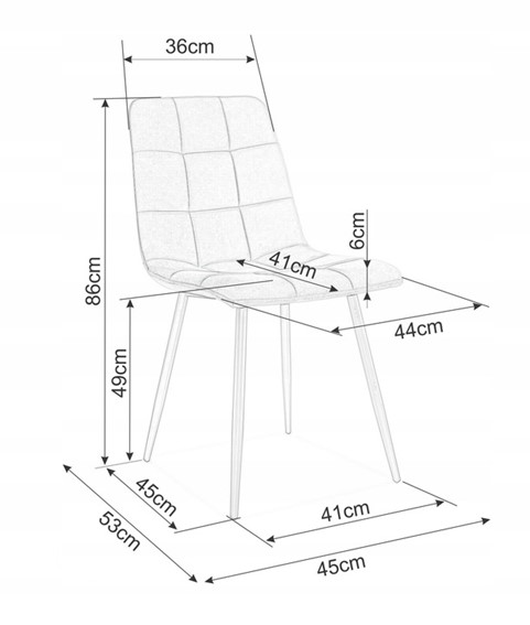 Krzesło MILA Velvet Czarny/Turkus Bluvel 85