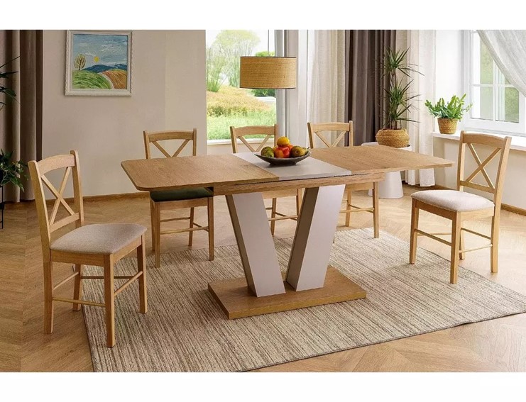 Stół Rozkładany PLATON (136-176)x80 Dąb Cremona Torro/Kaszmir