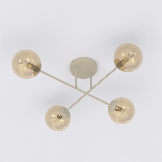 Lampa Sufitowa ROMA 4 Beżowy/Bursztynowy