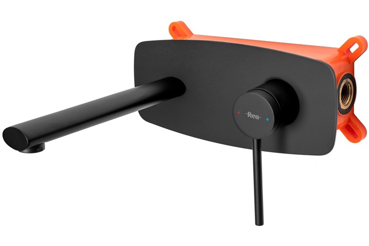 Bateria Umywalkowa Podtynkowa OVAL + Box Czarny