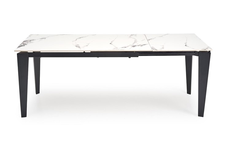 Stół Rozkładany FELIX (141-201)x81cm Biały Marmur/Czarny