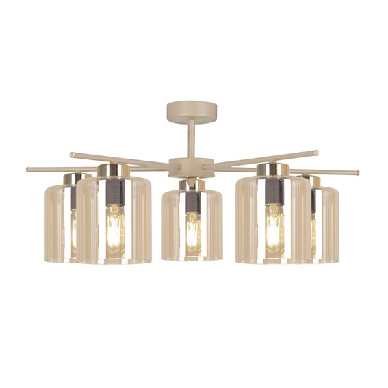 Lampa Sufitowa VANES K-5812 Bursztynowy/Beż/Złoty