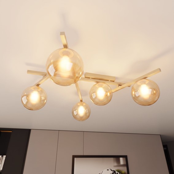Lampa Sufitowa SMART 5 Beżowy/Miodowy