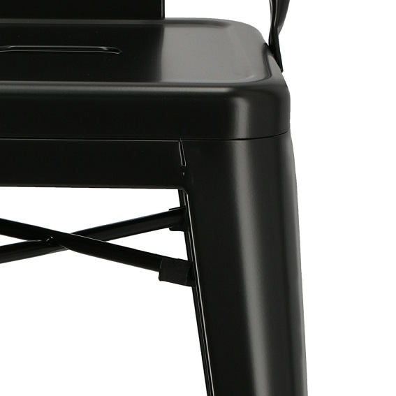 Hoker PARIS BACK short 66cm czarny insp. Tolix