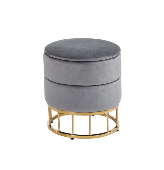 Pufa Velvet P3-FX (G) Szary/Złoty