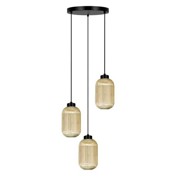 Lampa Wisząca FADIGA K-5745 Bursztynowy/Czarny