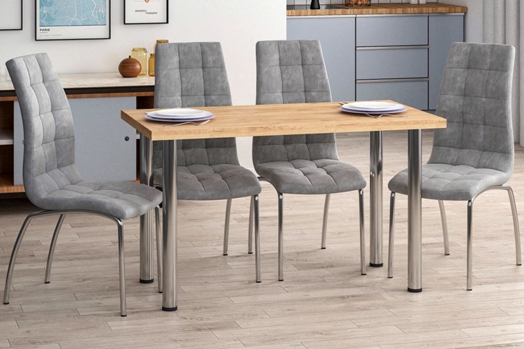 Stół ST(B)-FX 67x128 I Dąb Złoty Craft/Chrom