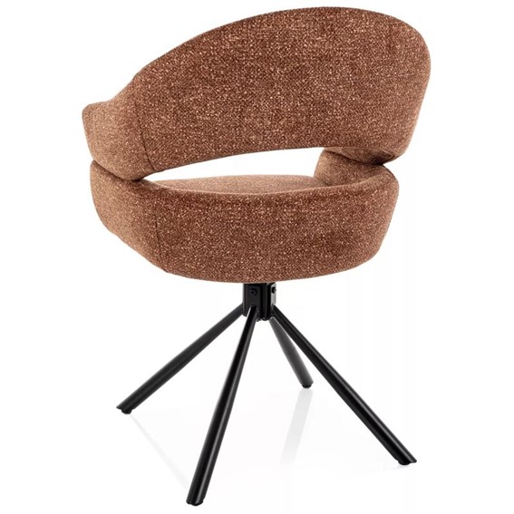 Krzesło BORGO LEO Camel/Czarny Mat