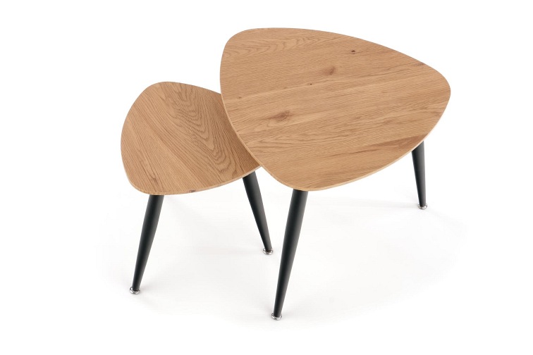 Zestaw 2 Ław Nicea 2 40x40x41 Dąb Złoty/Czarny