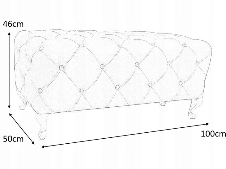 Puf/Ławka HESTIA Velvet Srebrny/Beżowy Bluvel 28