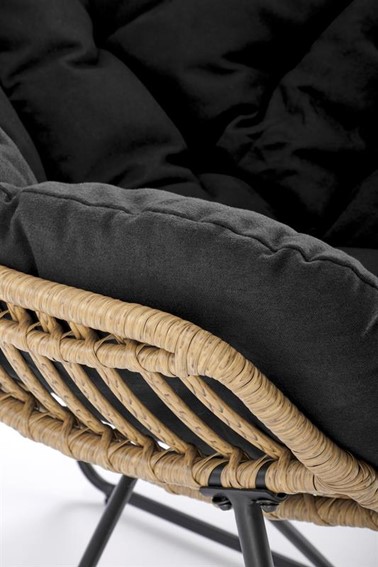 Fotel Wypoczynkowy WHISPER Czarny/Naturalny