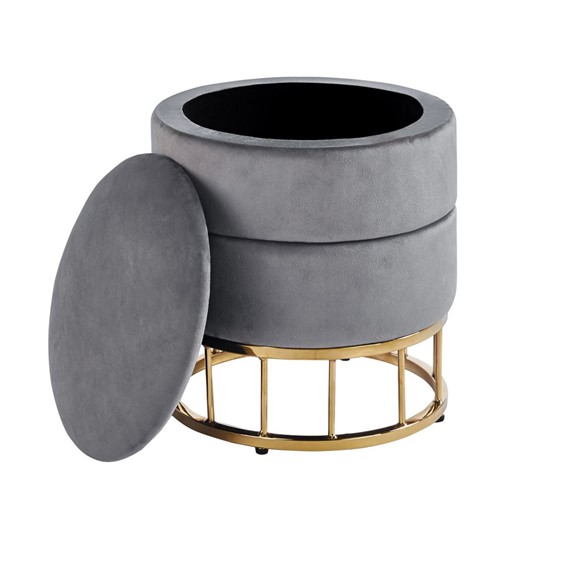 Pufa Velvet P3-FX (G) Szary/Złoty