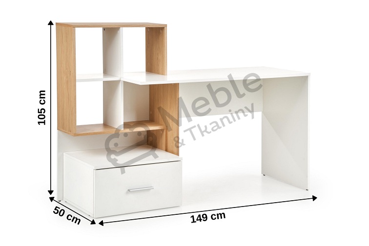 Biurko GROSSO Dąb Złoty/Biały