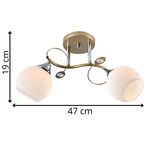 Żyrandol GOLDIO 2 Biały/Złoty