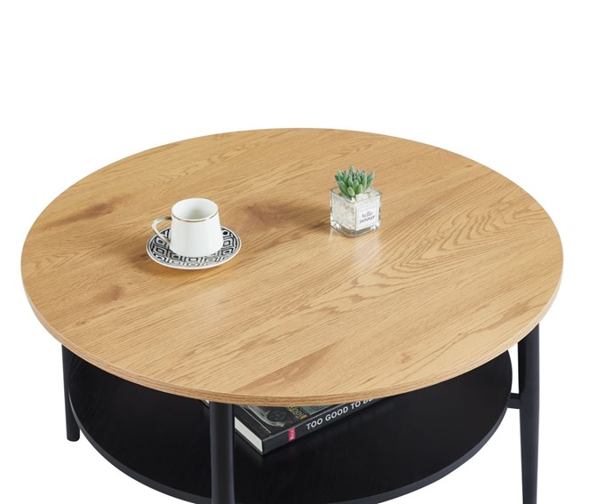 Ława L14-FX fi80 Dąb Naturalny/Czarny