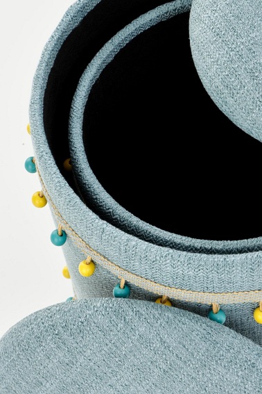 Zestaw 2 Puf Grado 38x44 Jasny Niebieski