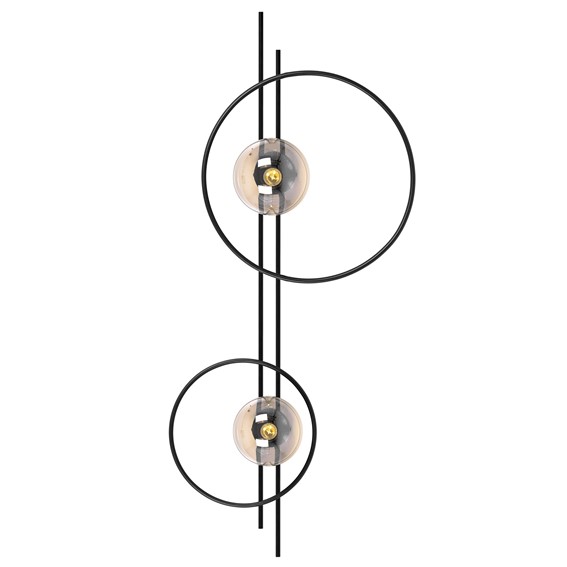 Kinkiet CORSA K-5347 Czarny/Bursztynowy