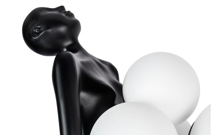 Lampa Podłogowa HUMAN PREMIUM Czarny/Biały