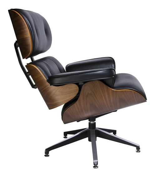 Fotel LOUNGE Czarny Orzech Skóra Naturalna