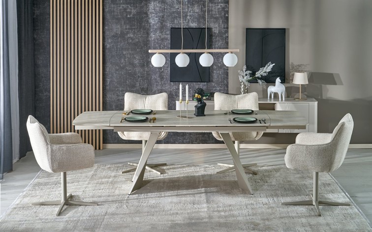 Stół Rozkładany ARMANI (165-241)x90 Trawertyn/Kaszmir