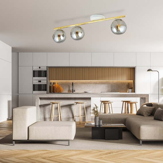 Lampa Sufitowa MONZA 3 Biały/Grafitowy