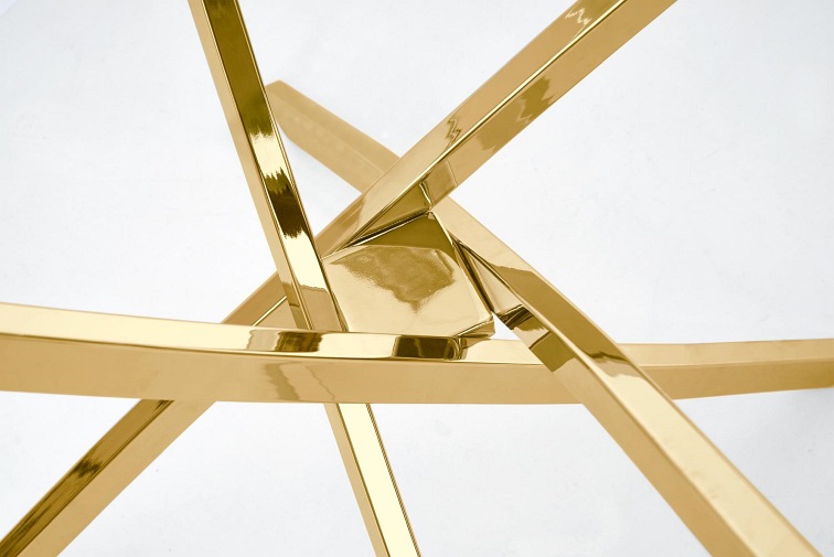 Stół RAYMOND fi100 Złoty/Bezbarwny